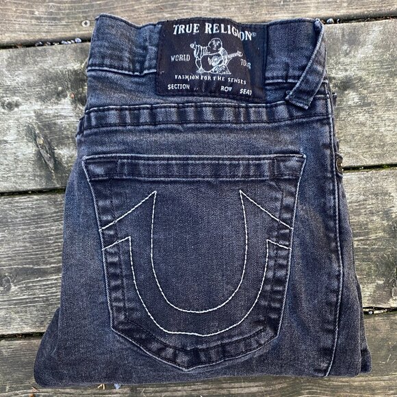 True Religion Jeans Size 33 Geno Relaxed Slim Gray - Picture 1 of 7